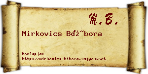 Mirkovics Bíbora névjegykártya
